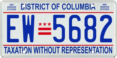 DC license plate EW5682