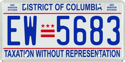 DC license plate EW5683