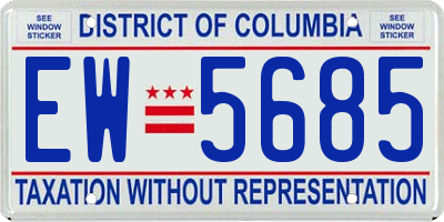 DC license plate EW5685