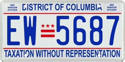 DC license plate EW5687