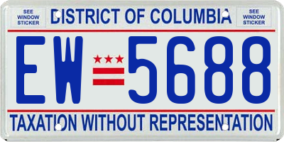 DC license plate EW5688