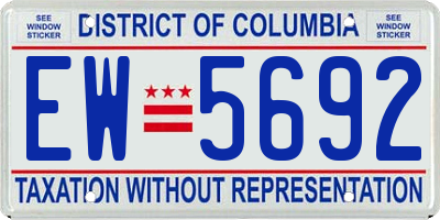 DC license plate EW5692