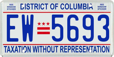 DC license plate EW5693