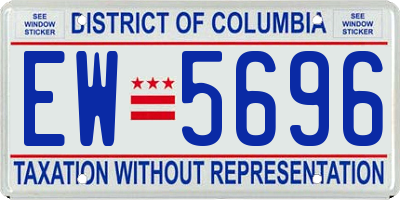 DC license plate EW5696