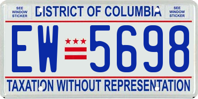 DC license plate EW5698