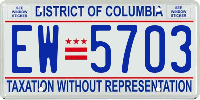 DC license plate EW5703