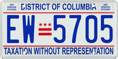 DC license plate EW5705