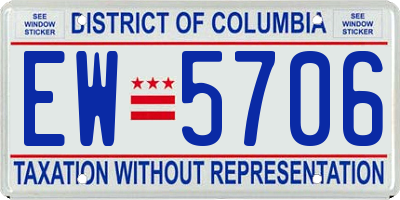 DC license plate EW5706