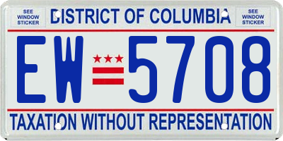 DC license plate EW5708