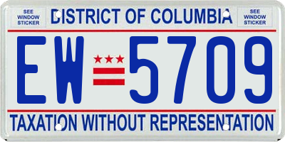 DC license plate EW5709