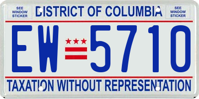 DC license plate EW5710
