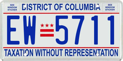 DC license plate EW5711