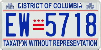 DC license plate EW5718