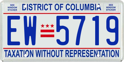 DC license plate EW5719