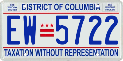 DC license plate EW5722