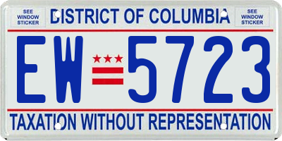 DC license plate EW5723