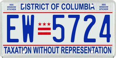 DC license plate EW5724