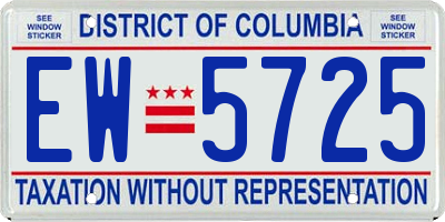 DC license plate EW5725