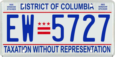 DC license plate EW5727