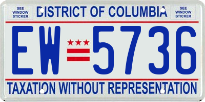 DC license plate EW5736