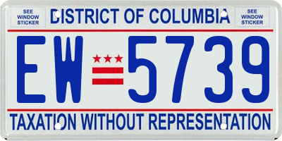 DC license plate EW5739