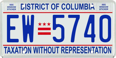 DC license plate EW5740