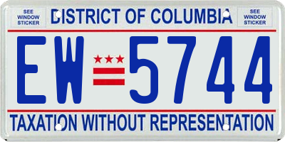 DC license plate EW5744