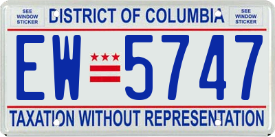 DC license plate EW5747