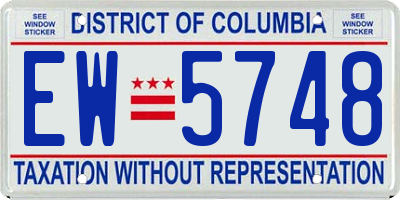 DC license plate EW5748
