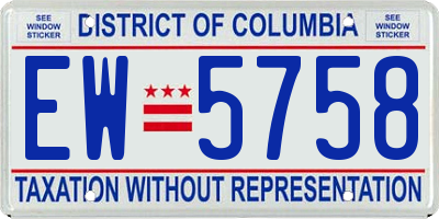 DC license plate EW5758