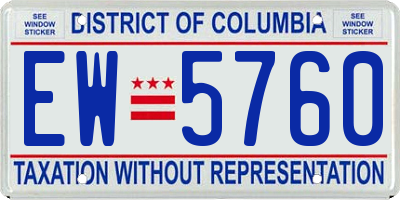 DC license plate EW5760