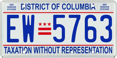 DC license plate EW5763