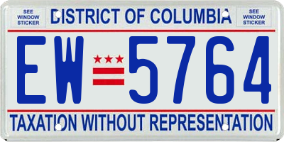 DC license plate EW5764