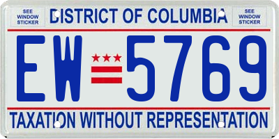 DC license plate EW5769