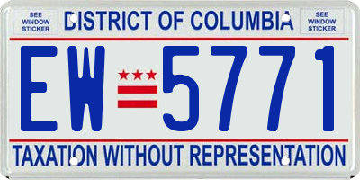 DC license plate EW5771