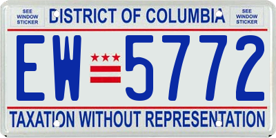 DC license plate EW5772