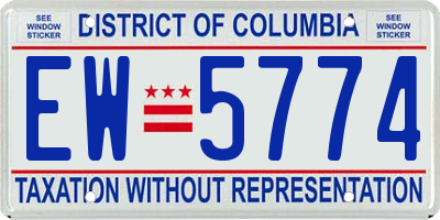 DC license plate EW5774