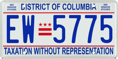 DC license plate EW5775