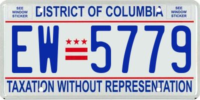 DC license plate EW5779