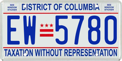 DC license plate EW5780