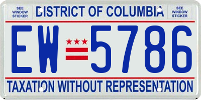 DC license plate EW5786