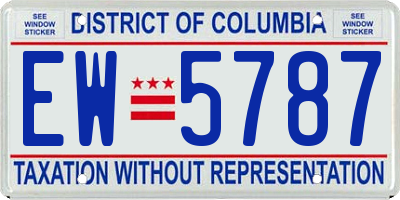 DC license plate EW5787