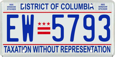 DC license plate EW5793