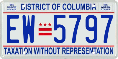 DC license plate EW5797