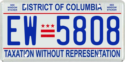 DC license plate EW5808