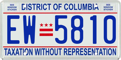 DC license plate EW5810