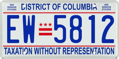 DC license plate EW5812