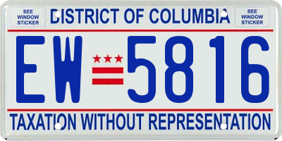 DC license plate EW5816