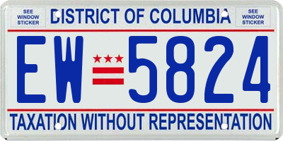 DC license plate EW5824