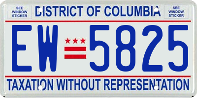 DC license plate EW5825